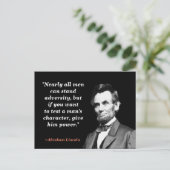Abraham Lincoln Quote on Character Briefkaart (Staand voorkant)