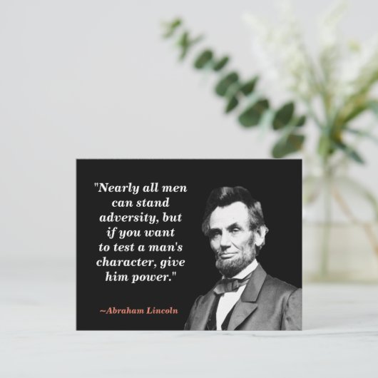 Abraham Lincoln Quote on Character Briefkaart (Staand voorkant)