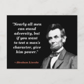 Abraham Lincoln Quote on Character Briefkaart (Voorkant)
