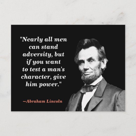 Abraham Lincoln Quote on Character Briefkaart (Voorkant)