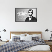 Abraham Lincoln Quote over Amerika Canvas Afdruk (Insitu (Slaapkamer))