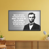 Abraham Lincoln Quote over Amerika Canvas Afdruk (Insitu (Woonkamer))