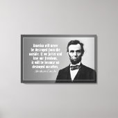 Abraham Lincoln Quote over Amerika Canvas Afdruk (Voorkant)
