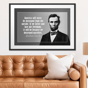 Abraham Lincoln Quote over Amerika Poster