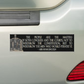 Abraham Lincoln Quote over de grondwet Bumpersticker (Op auto)