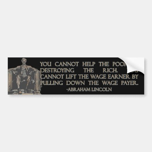 Abraham Lincoln Quote over het vernietigen van de  Bumpersticker (Voorkant)