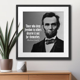 Abraham Lincoln Quote over slavernij Poster