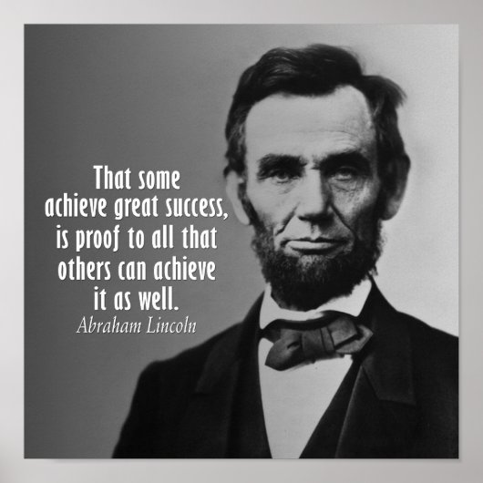 Abraham Lincoln Quote over succes Poster (Voorkant)