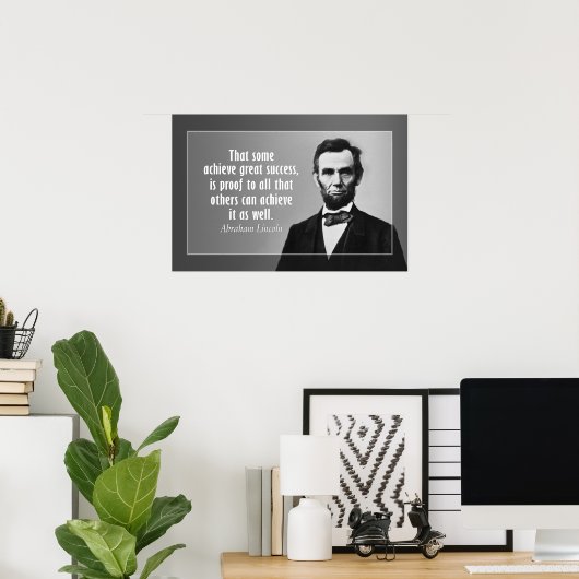 Abraham Lincoln Quote over succes Poster (Thuiskantoor)