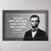 Abraham Lincoln Quote over succes Poster (Voorkant)