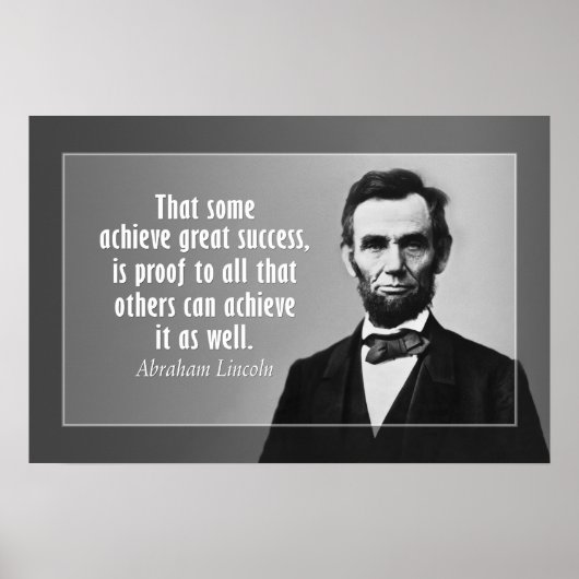 Abraham Lincoln Quote over succes Poster (Voorkant)