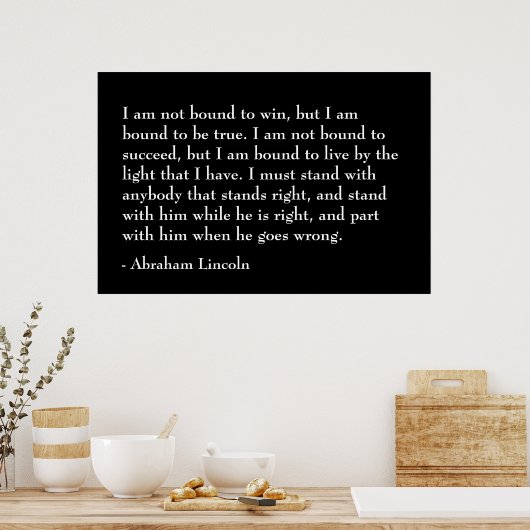 Abraham Lincoln Quote Poster (Keuken)
