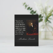 Abraham Lincoln Quote "Sta met iedereen..." Briefkaart (Staand voorkant)