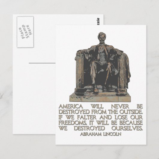 Abraham Lincoln Quote: We hebben onszelf vernietig Briefkaart (Voorkant / Achterkant)