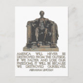 Abraham Lincoln Quote: We hebben onszelf vernietig Briefkaart (Voorkant)