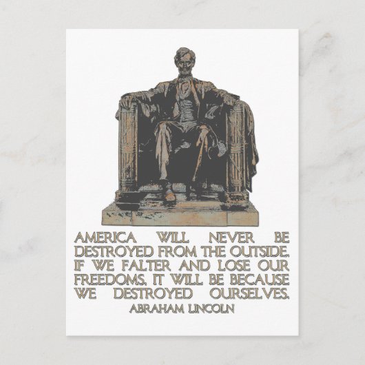 Abraham Lincoln Quote: We hebben onszelf vernietig Briefkaart (Voorkant)