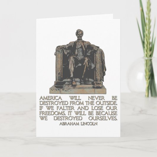 Abraham Lincoln Quote: We hebben onszelf verwoest Kaart (Voorkant)