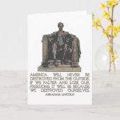 Abraham Lincoln Quote: We hebben onszelf verwoest Kaart (Gele Bloem)