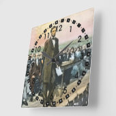 Abraham Lincoln Recites the Gettysburg Address Vierkante Klok (Hoek)