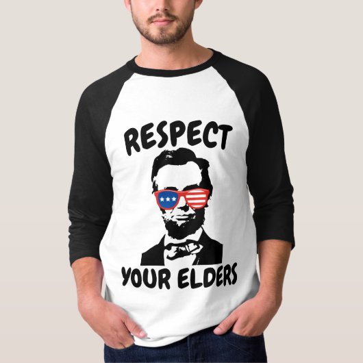 ABRAHAM LINCOLN RESPECTEER UW OUDEREN T-SHIRTS (Voorkant)