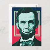 Abraham Lincoln - Retro Briefkaart (Voorkant / Achterkant)