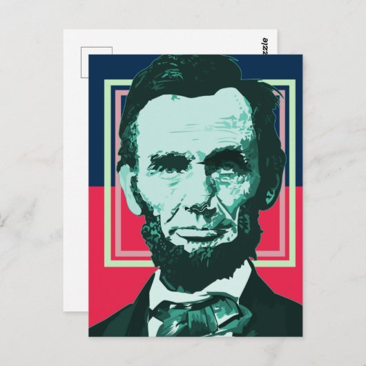 Abraham Lincoln - Retro Briefkaart (Voorkant / Achterkant)