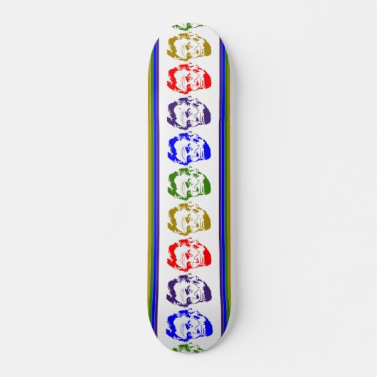 Abraham Lincoln Retro Multicolored Skateboard (Voorkant)