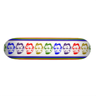 Abraham Lincoln Retro Multicolored Skateboard