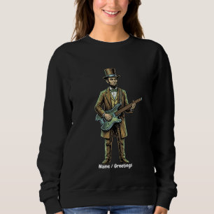 Abraham Lincoln Rockende Koploze Gitaar Houtblok Trui