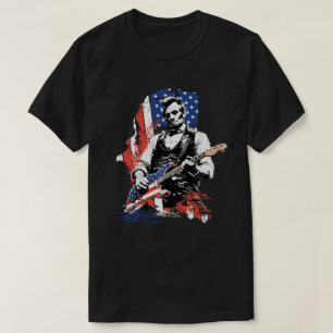 Abraham Lincoln Rockster Patriottische Vlag van T-shirt