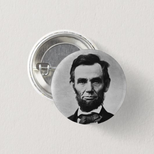 ABRAHAM LINCOLN RONDE BUTTON 3,2 CM (Voorkant /achterkant)
