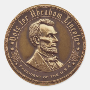 Abraham Lincoln Ronde Sticker