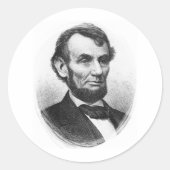 Abraham Lincoln Ronde Sticker (Voorkant)