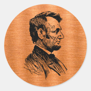 Abraham Lincoln Ronde Sticker