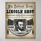ABRAHAM LINCOLN SHOT HEADLINE POSTER (Voorkant)