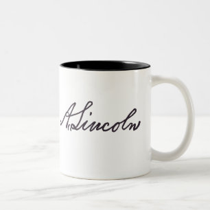 Abraham Lincoln Signature Tweekleurige Koffiemok