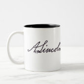Abraham Lincoln Signature Tweekleurige Koffiemok (Links)