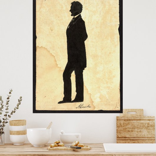Abraham Lincoln Silhouette 1860 Poster (Keuken)