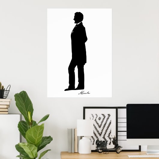Abraham Lincoln Silhouette Poster (Thuiskantoor)