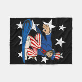 Abraham Lincoln Snowboarden Grappig 4th of July Sn Fleece Deken (Voorkant (Horizontaal))
