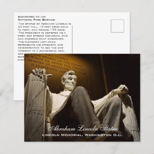Abraham Lincoln Statue Facts, Washington DC Briefkaart