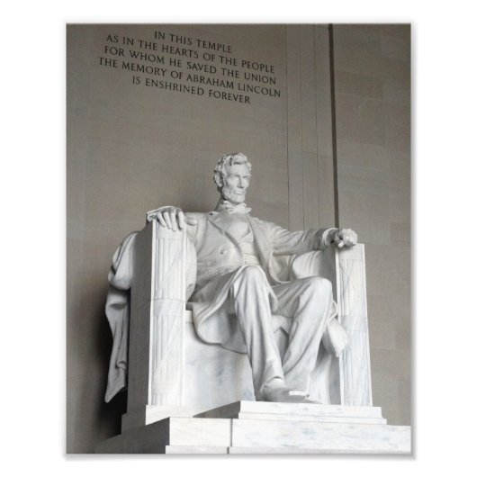 Abraham Lincoln Statue Lincoln Memorial Washington Foto Afdruk (Voorkant)
