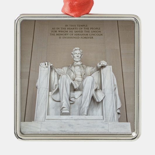 Abraham Lincoln Statue Metalen Ornament (Voorkant)