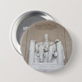 Abraham Lincoln Statue Ronde Button 7,6 Cm (Voorkant /achterkant)