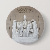 Abraham Lincoln Statue Ronde Button 7,6 Cm (Voorkant)