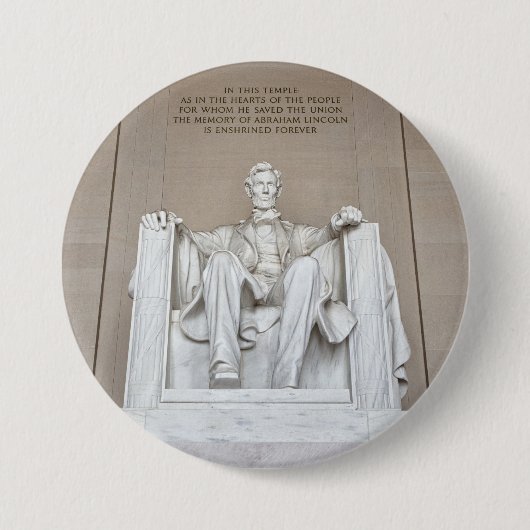 Abraham Lincoln Statue Ronde Button 7,6 Cm (Voorkant)