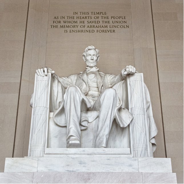 Abraham Lincoln Statue Staand Fotobeeldje (Voorkant)