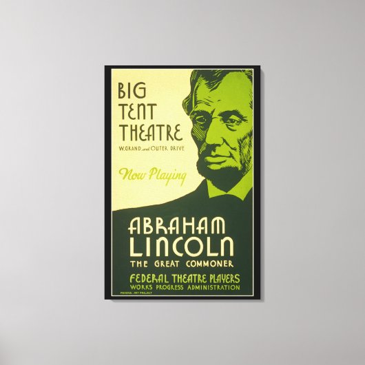 Abraham Lincoln The Great Commoner Canvas Afdruk (Voorkant)
