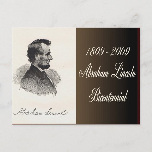Abraham Lincoln tweehonderdjarig jubileum Briefkaart (Voorkant)