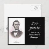 Abraham Lincoln tweehonderdjarig jubileum Briefkaart (Voorkant / Achterkant)